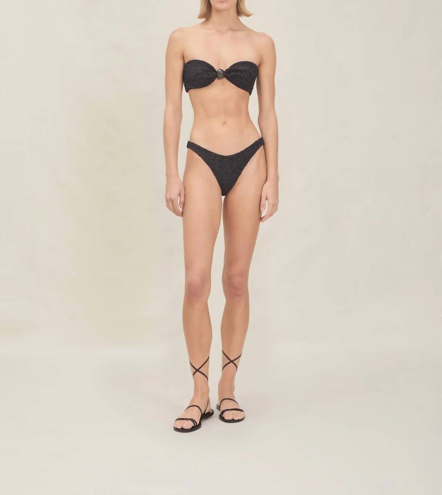 Devon Windsor Noah Bikini Top in raven - women's swimwear