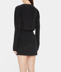 SIMKHAI Leilani Mini Dress in black - women's dress - detail view