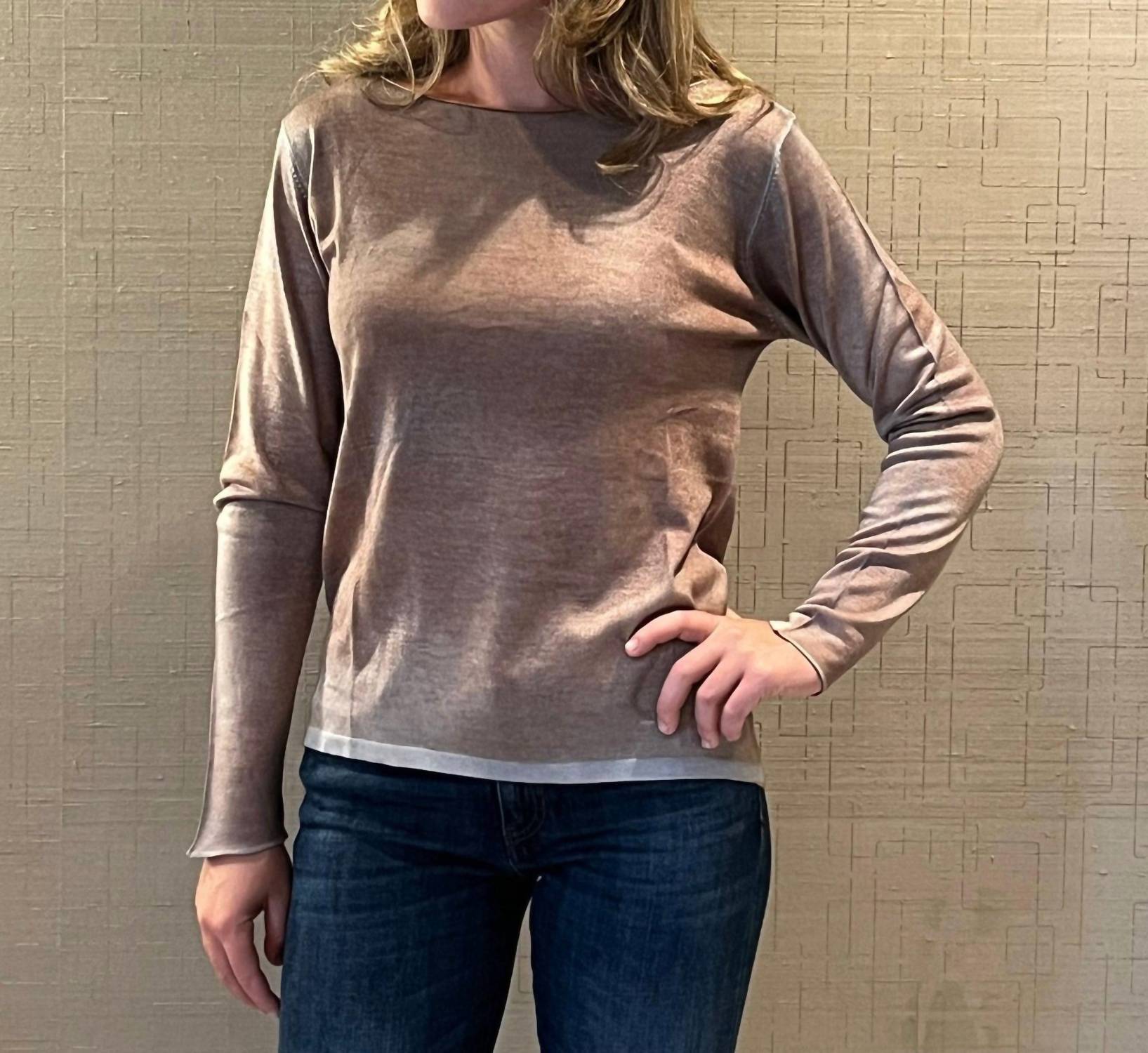 Alessandro Aste Mentone Light Cashmere Sweater in clay - women's sweater