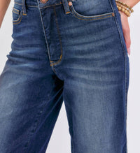 Judy Blue Harper Cropped Wide Leg Jean in blue - women's jeans - view 4