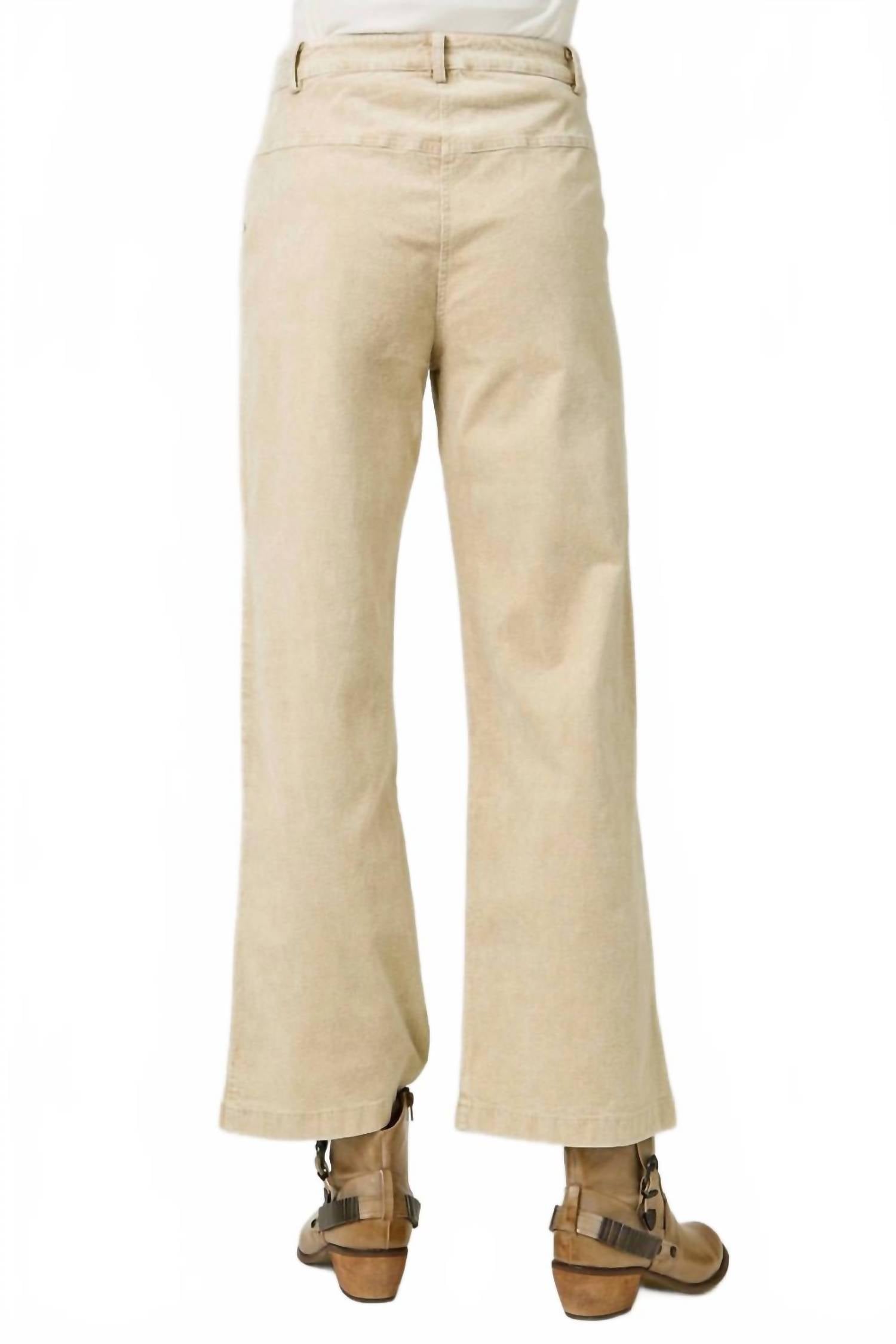 mystree Washed Corduroy Trouser Pant in almond - women's pants - alternate view