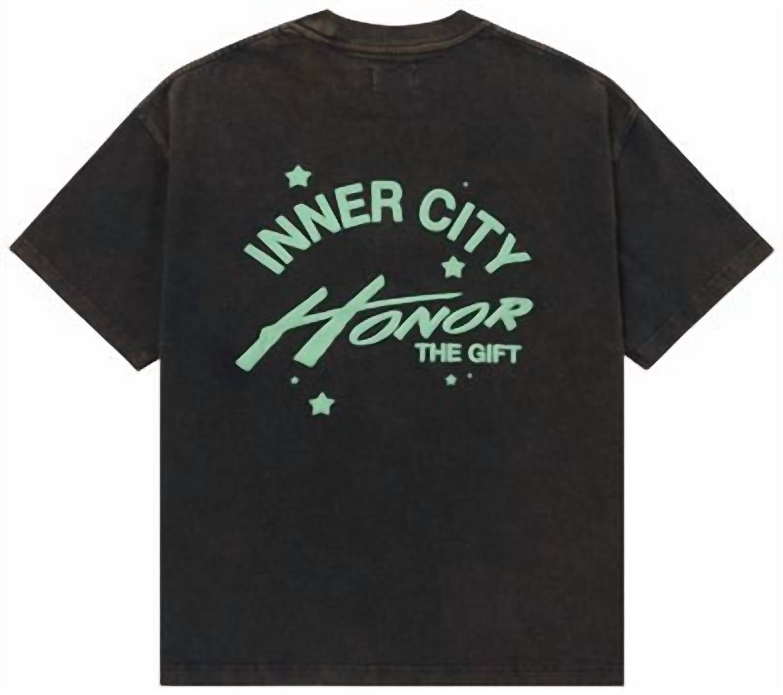 HONOR THE GIFT Men's Live For The Moments Tee in black - men's t-shirt - detail view