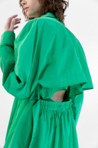 Maison Rabih Kayrouz Taffeta Long Coat in grass - women's jacket - alternate view