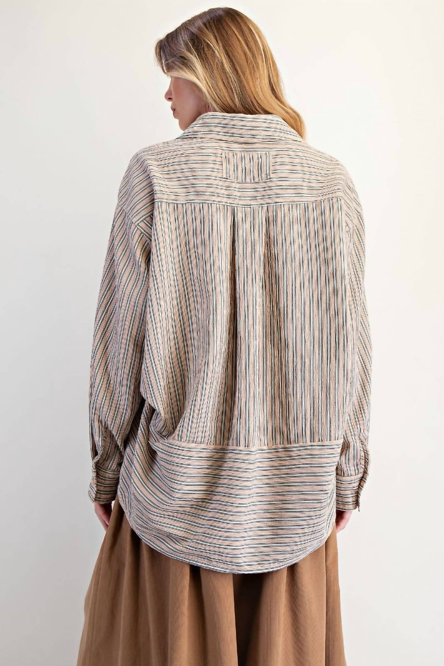 Easel - Stripe Button Down Shirt