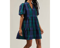 Sugarlips - Women's Hudson Plaid Jacey Babydoll Eyelet Mini Dress