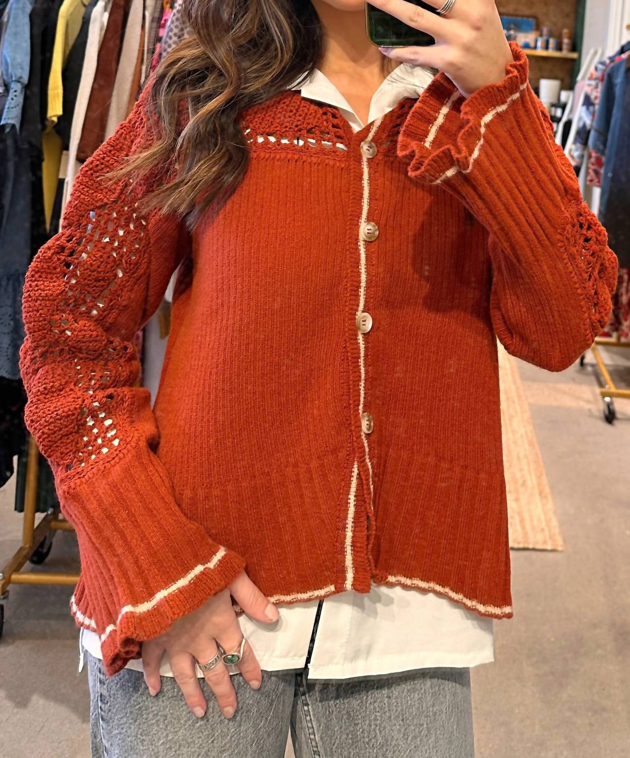 Savia - Cute Bell Sleeve Cardigan