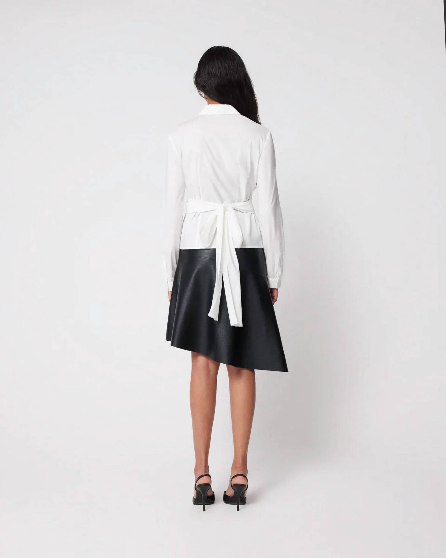 Khy - Faux Leather Asymmetrical Skirt