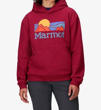 MARMOT Women's Coastal Hoody in red mulberry - women's top - detail view