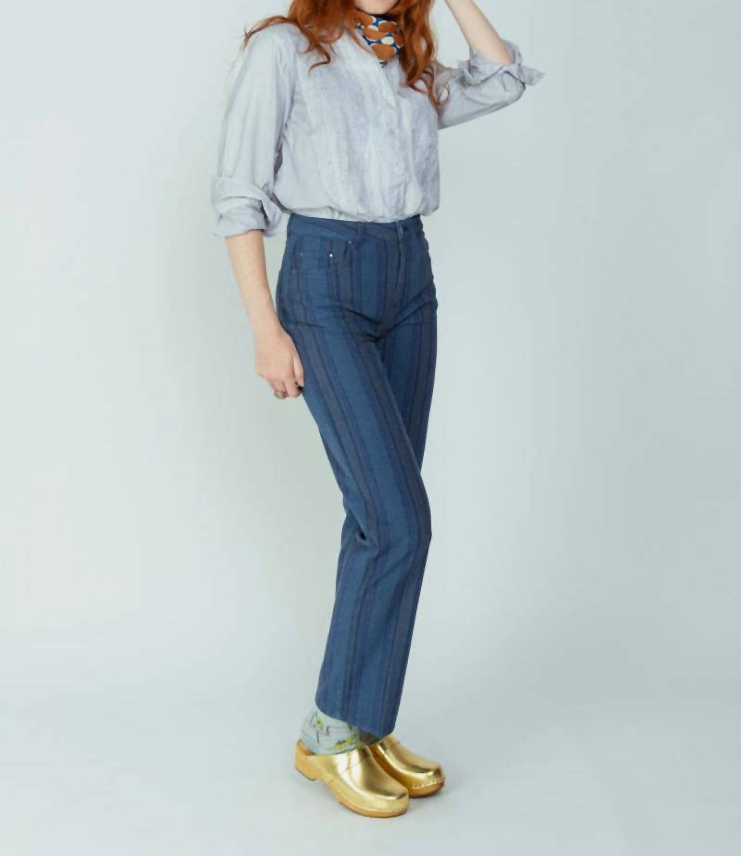 Chloe - Stora Ruby Stripe Denim Trouser