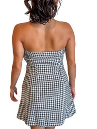 Day + Moon - Honey Checkered Mini Romper Dress