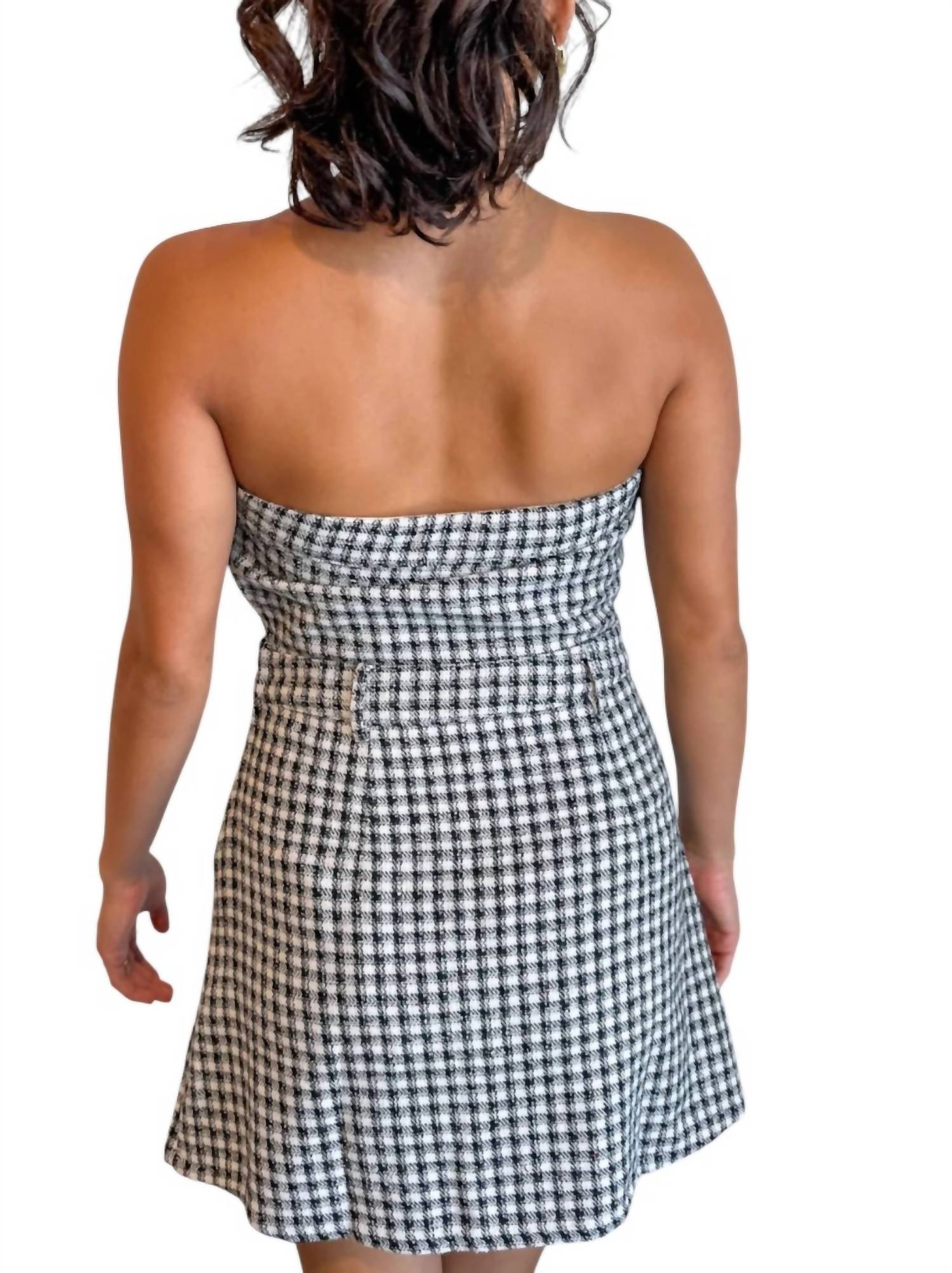 Day + Moon - Honey Checkered Mini Romper Dress