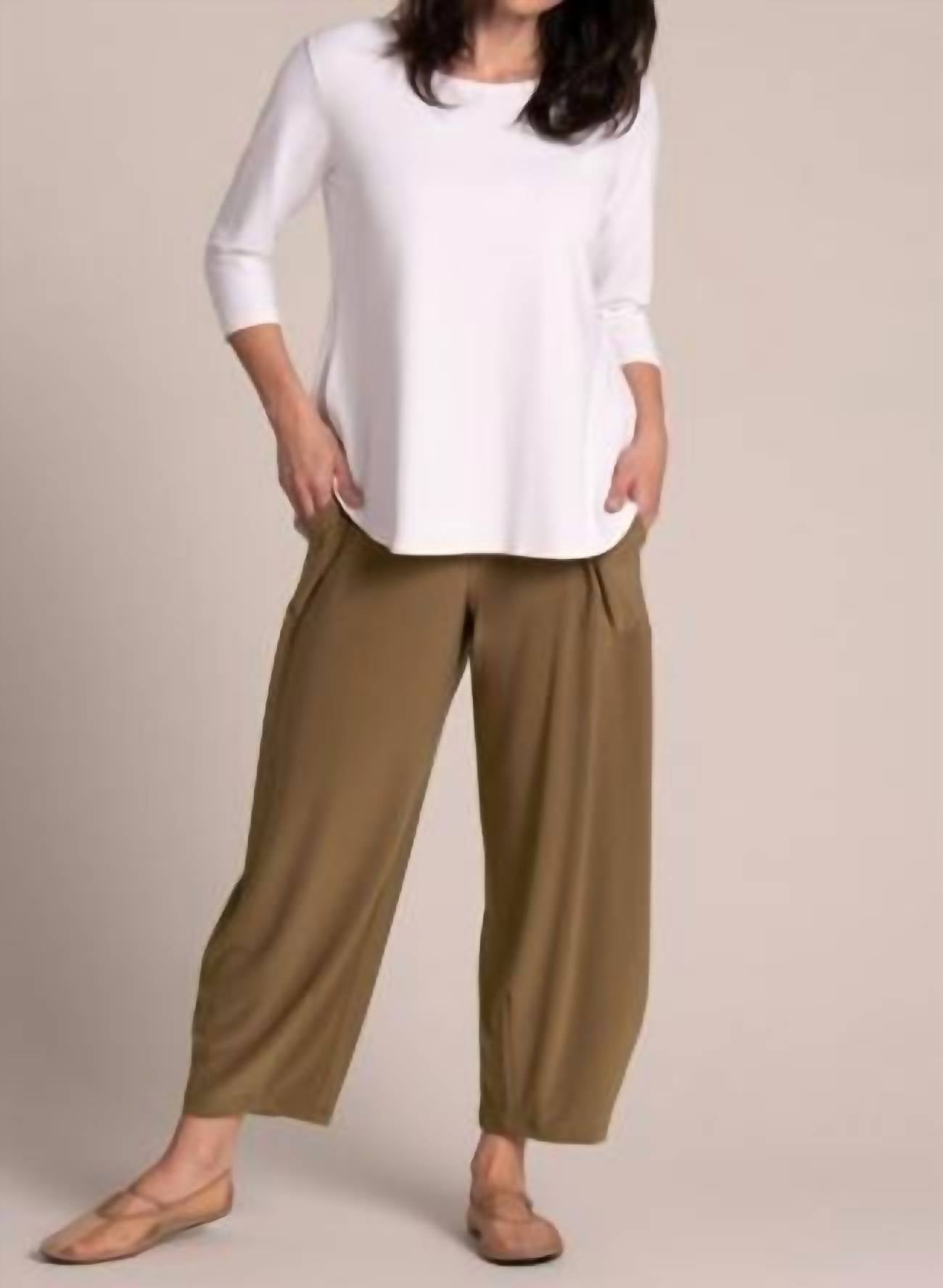 Sympli Narrow Lantern Pant in sepia - women's pants - view 4