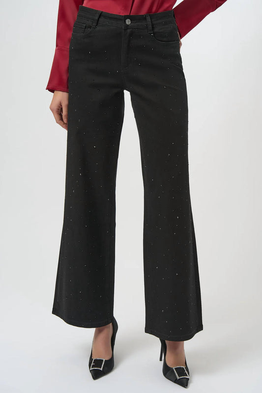 Joseph Ribkoff - Embellished Classic Wide Leg Jeans