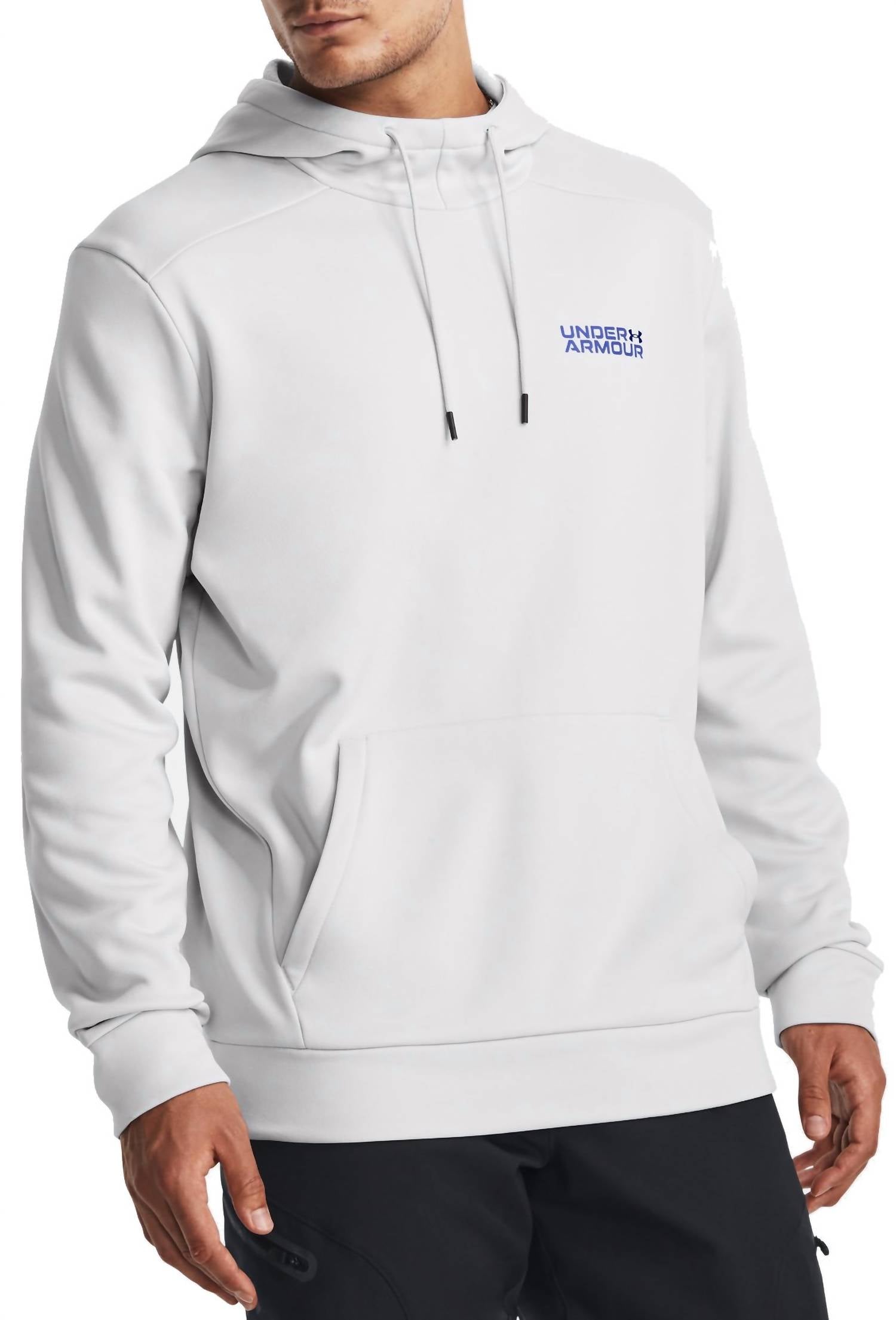 UNDER ARMOUR Men's Fleece Graphic Hood Sweatshirt in grey - men's shirt - detail view