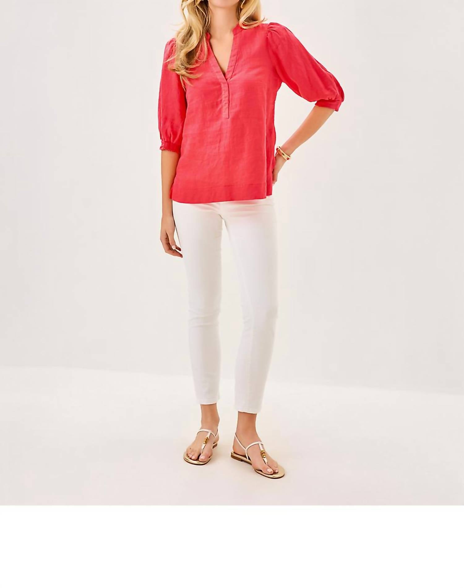 Lilly Pulitzer - Mialeigh Elbow Sleeve Linen Top