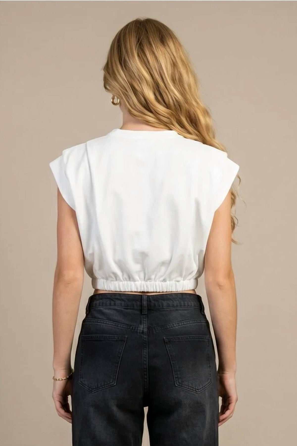 Heyson - Padded Shoulder Crop Top
