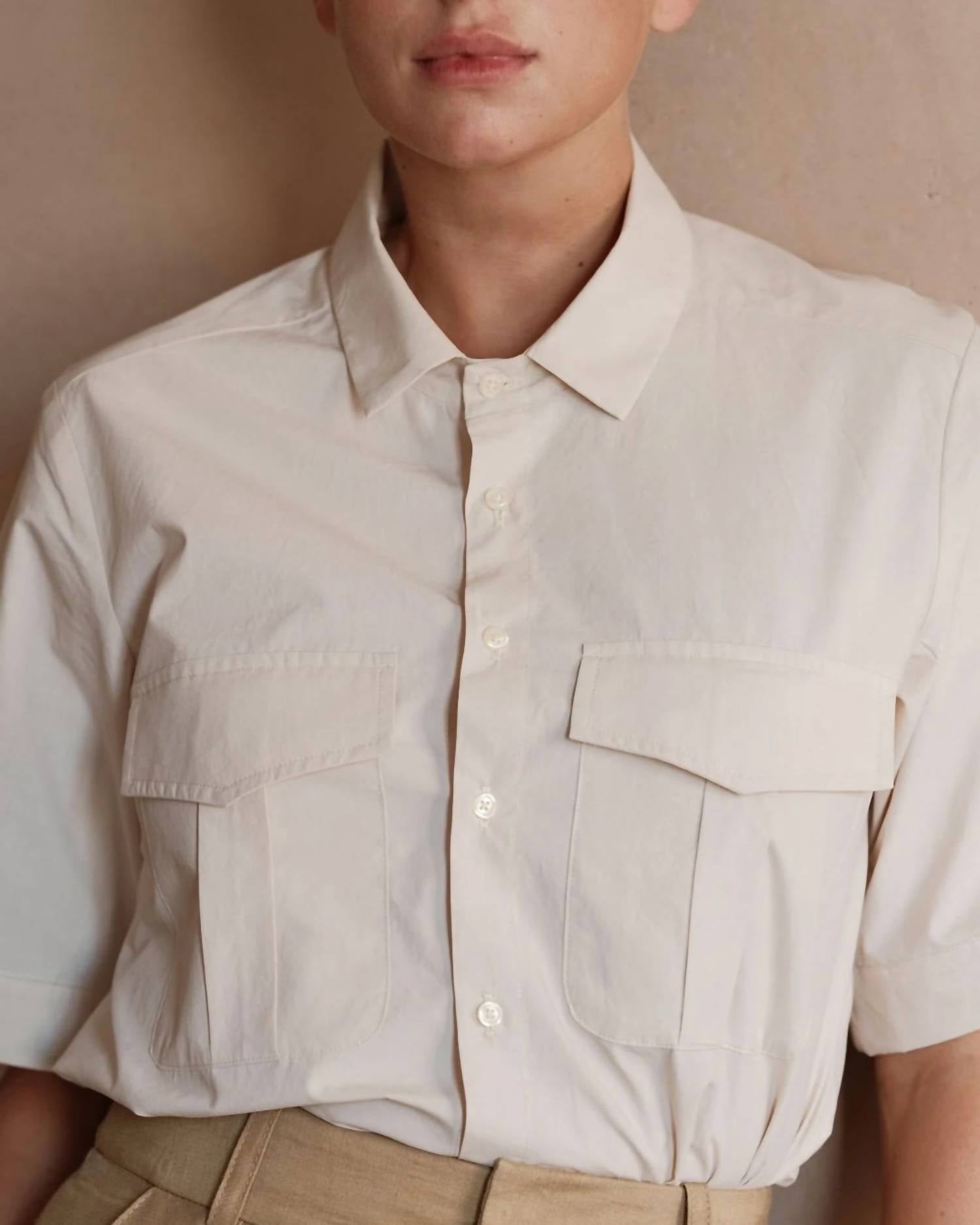 CISSA Safari Button Down Shirt in shell - women's shirt - detail view