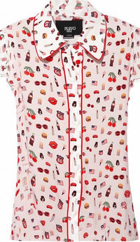 alice + olivia Willa Top in multicolor - women's blouse - alternate view