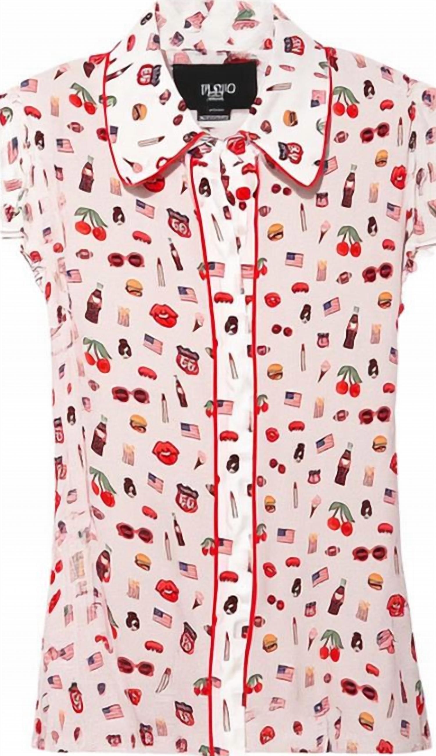 alice + olivia Willa Top in multicolor - women's blouse - alternate view