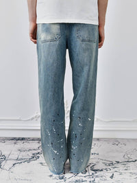 Birth Of Royal Child - Chain Ink Print & Fray Distressed Jeans