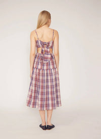 GILNER FARRAR Dree Midi Dress in red white and blue - women's dress - detail view