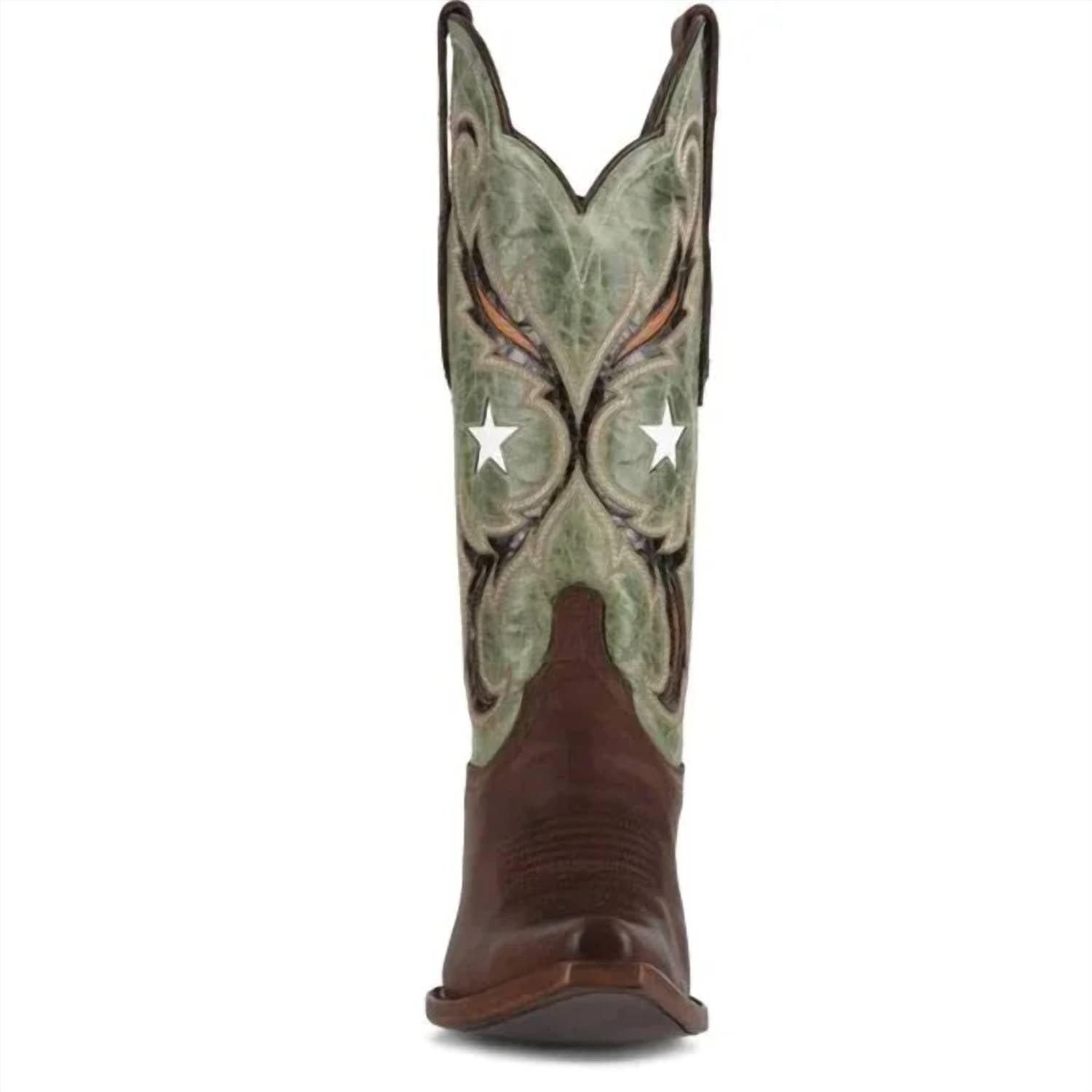 Azulado Women's Bonnie Western Cowgirl Boots in green brown - women's shoe - alternate view