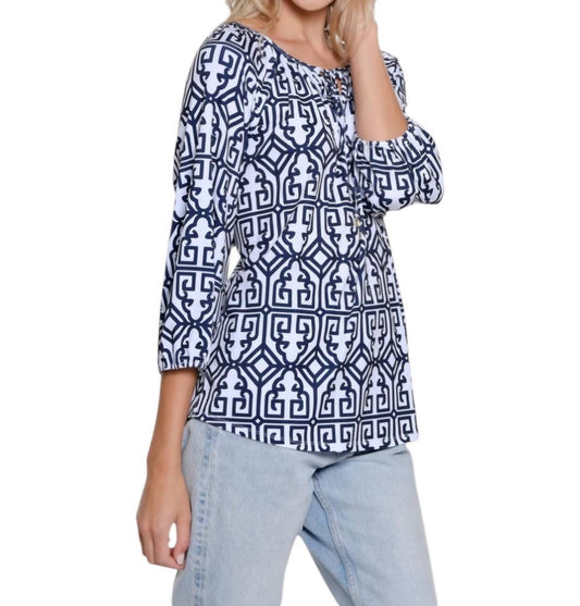 Multiples - Print Peasant Top