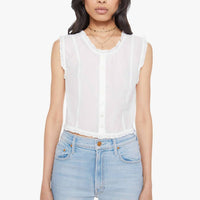 Mother Sweetheart Sleeveless Scoop Neck Blouse in bright white - women's blouse