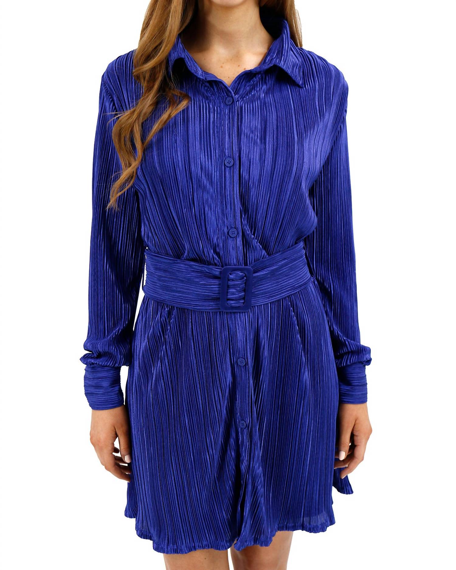 Grace And Lace - Eve Belted Plisse Dress