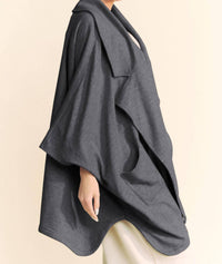 Davi & Dani - Heavy Knit Loose Jacket Cardigan - Plus