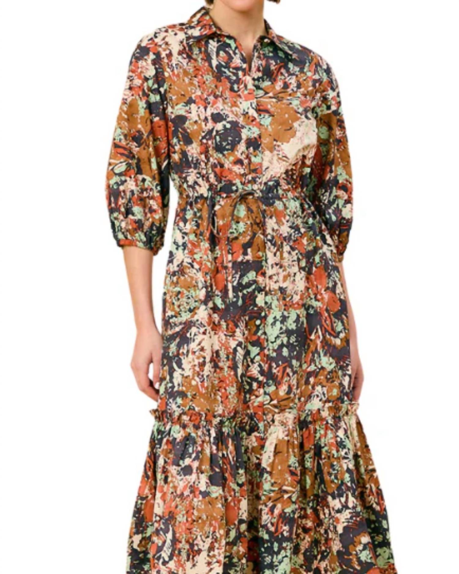 Olivia by Livro Grace Elbow-length Sleeves Dress in multi color - women's dress - detail view