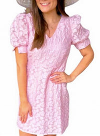 Jade - V-neck Gathered Sleeve Mini Dress