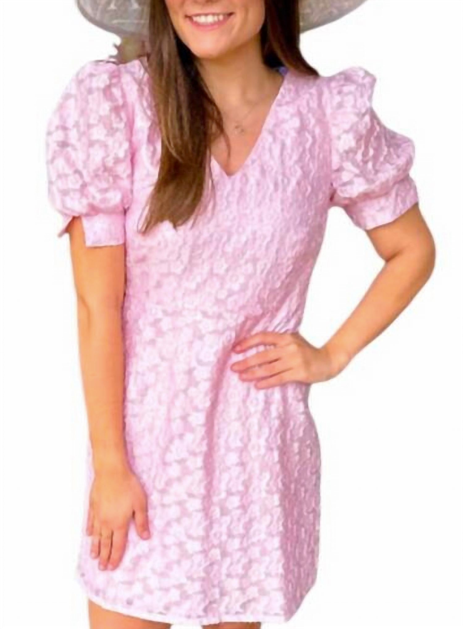 Jade - V-neck Gathered Sleeve Mini Dress