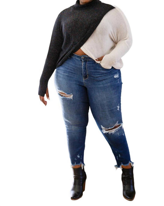 143 Story - Can't Touch This Sparkle Color Blocked Sweater