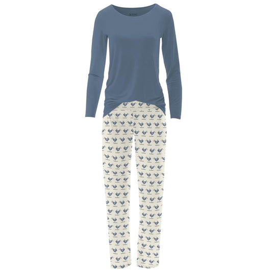 Kickee - Women's Long Sleeve Tee & Pajama Pants Set