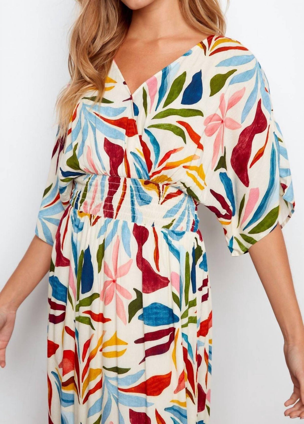 Charlie B - Printed Dolman Sleeve Maxi Dress