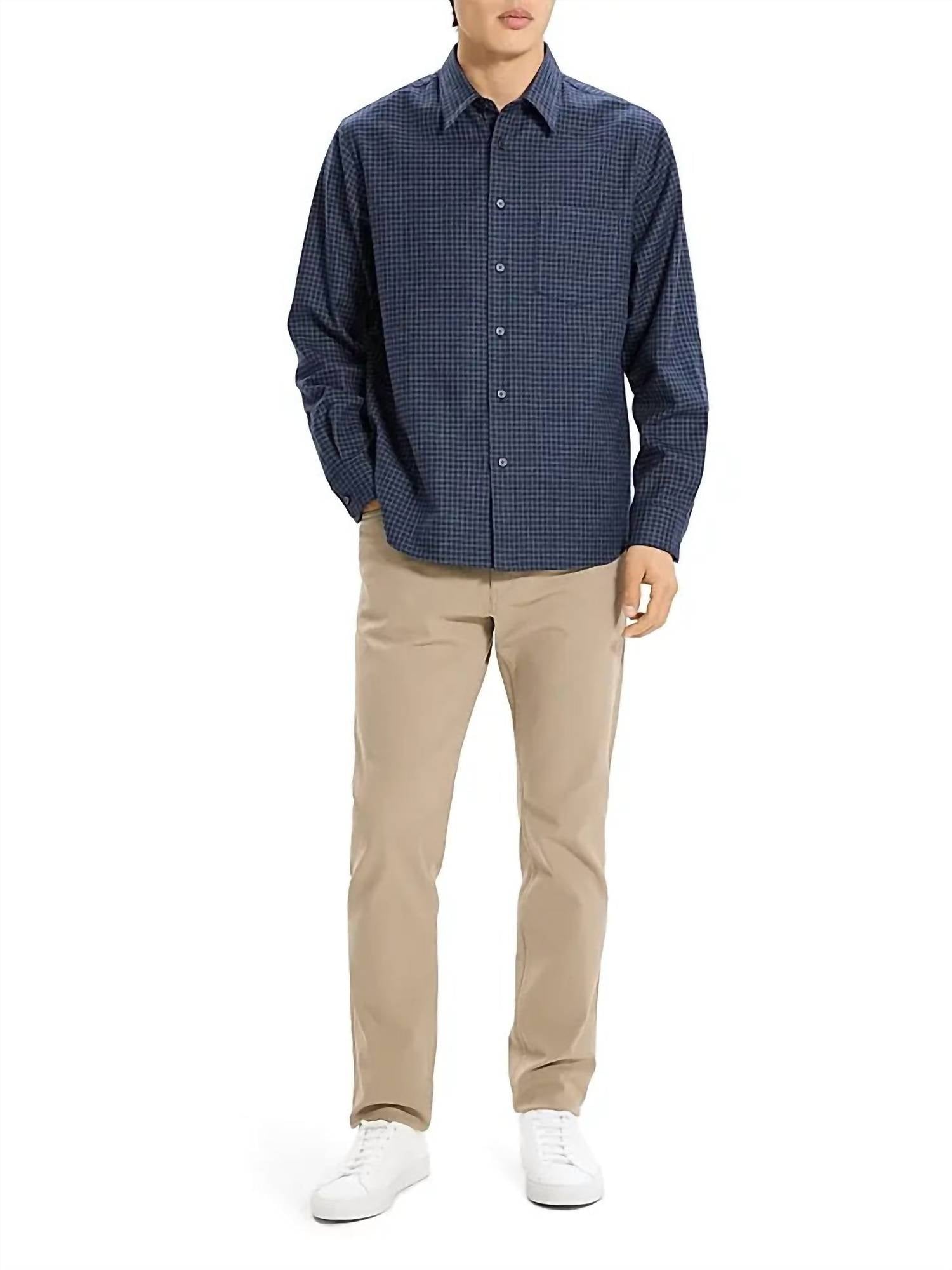 Theory - Weekend Woods Check Cotton Button-up Shirt