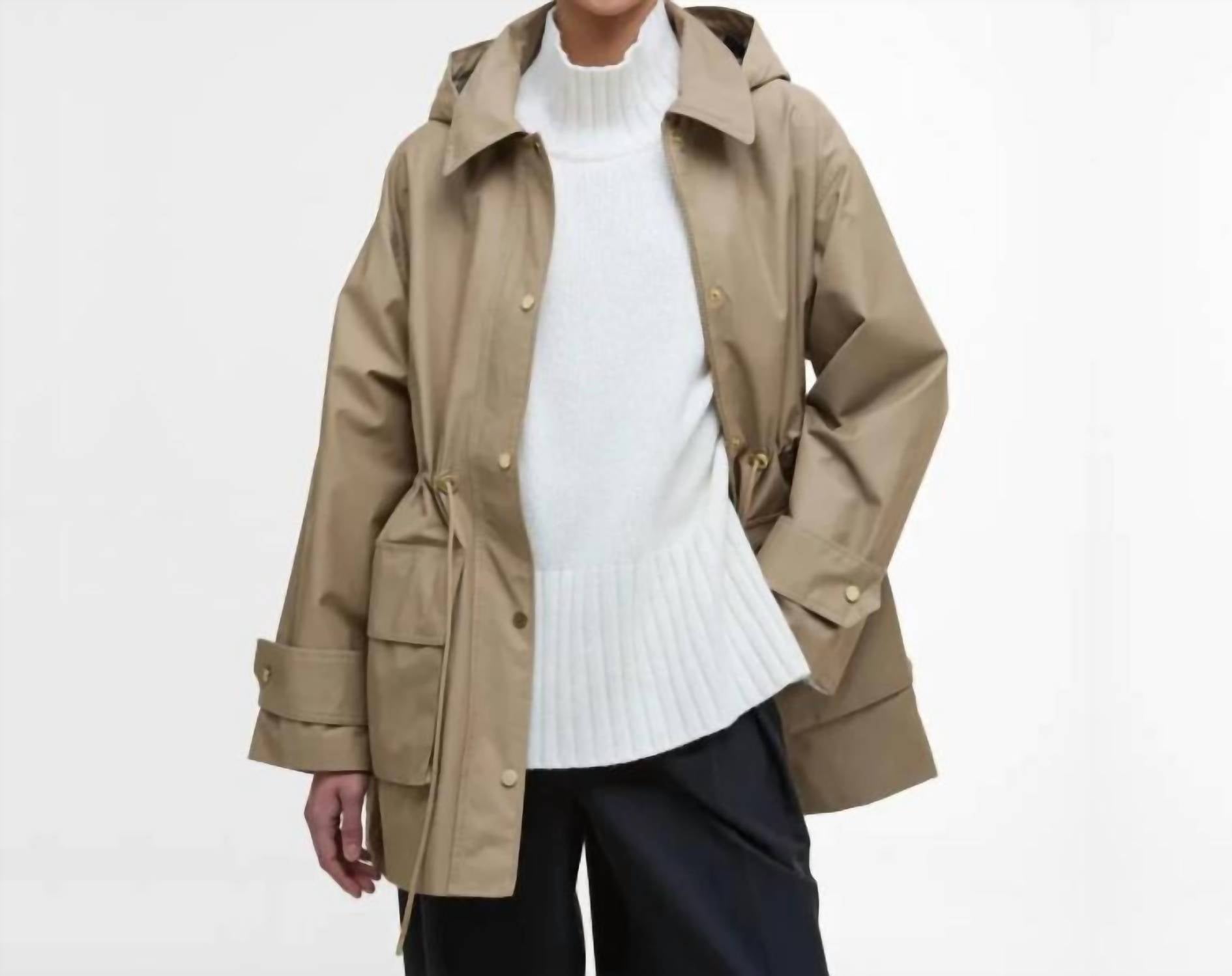 Barbour Women's Fallyn Showerproof Jacket in military brown hessian tartan - women's jacket