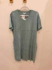 Joh Audrey V-Neck Dress with Pockets in sage - women's dress - detail view