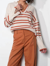 Greylin - Collared Stripe Sweater