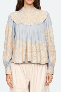 Sea - Alexandra Embroidery Long Sleeve Blouse