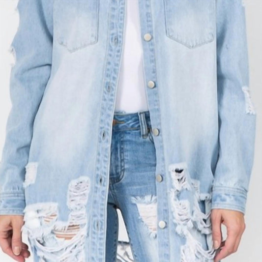 American Bazi - Long Distressed Shacket