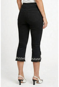 Ethyl - Embroidered Crop Pant with Tulip Hem