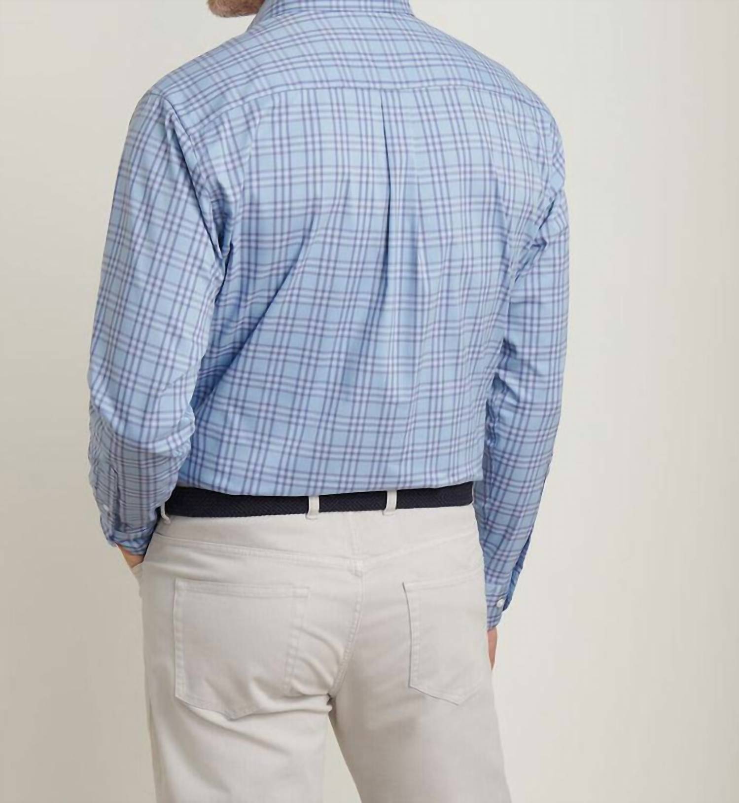 PETER MILLAR Brevard Sport Shirt in ruddy blue - men's shirt - alternate view