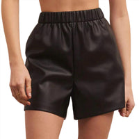 Z Supply Women's Tia Faux Leather Short in black - women's shorts