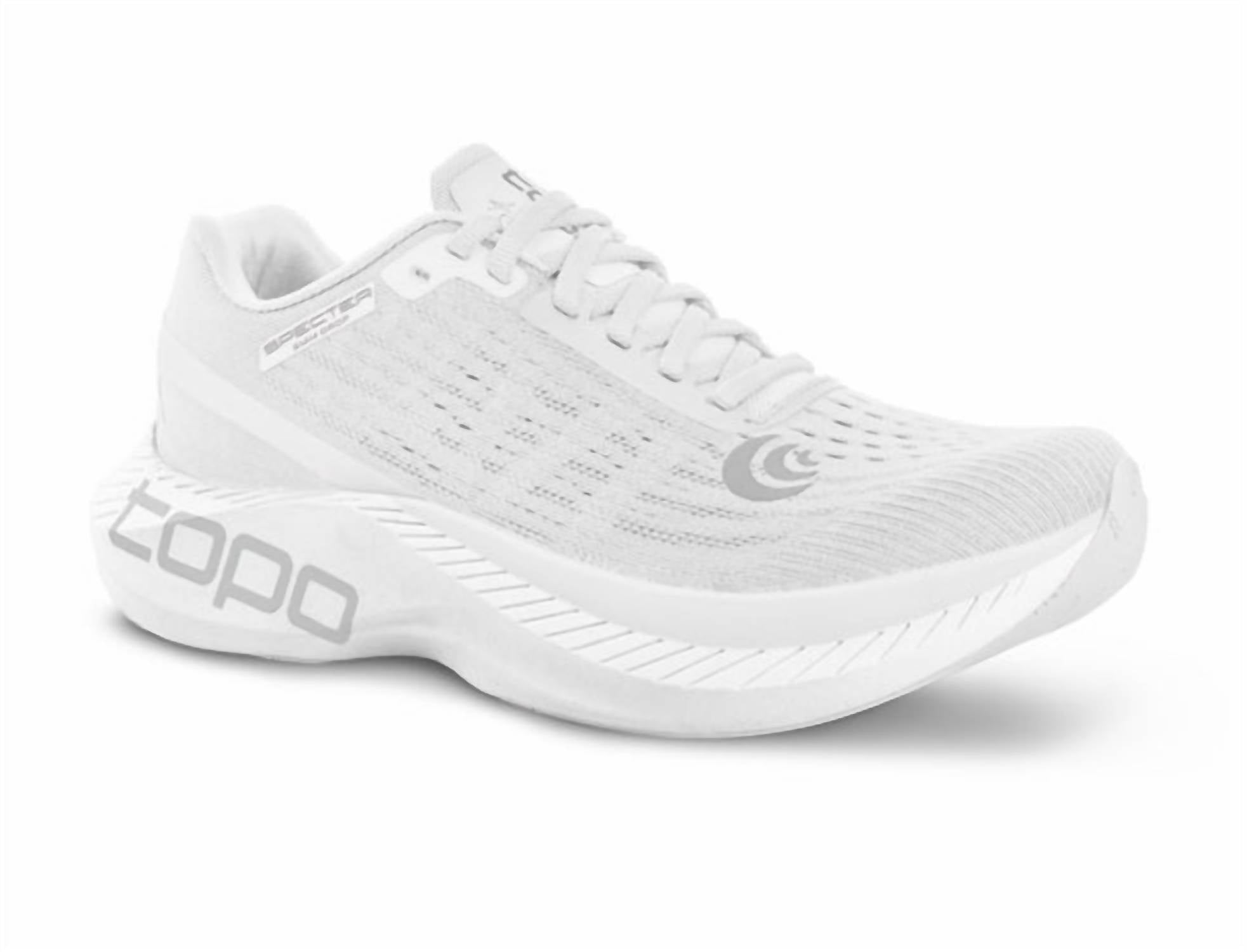 Topo Athletic Men's Specter Road Running Shoes in white grey - men's sneaker - detail view