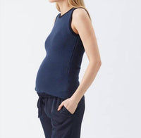 Ripe Zoe Rib Knit Nursing Tank Top in indigo navy - women's tank top - detail view