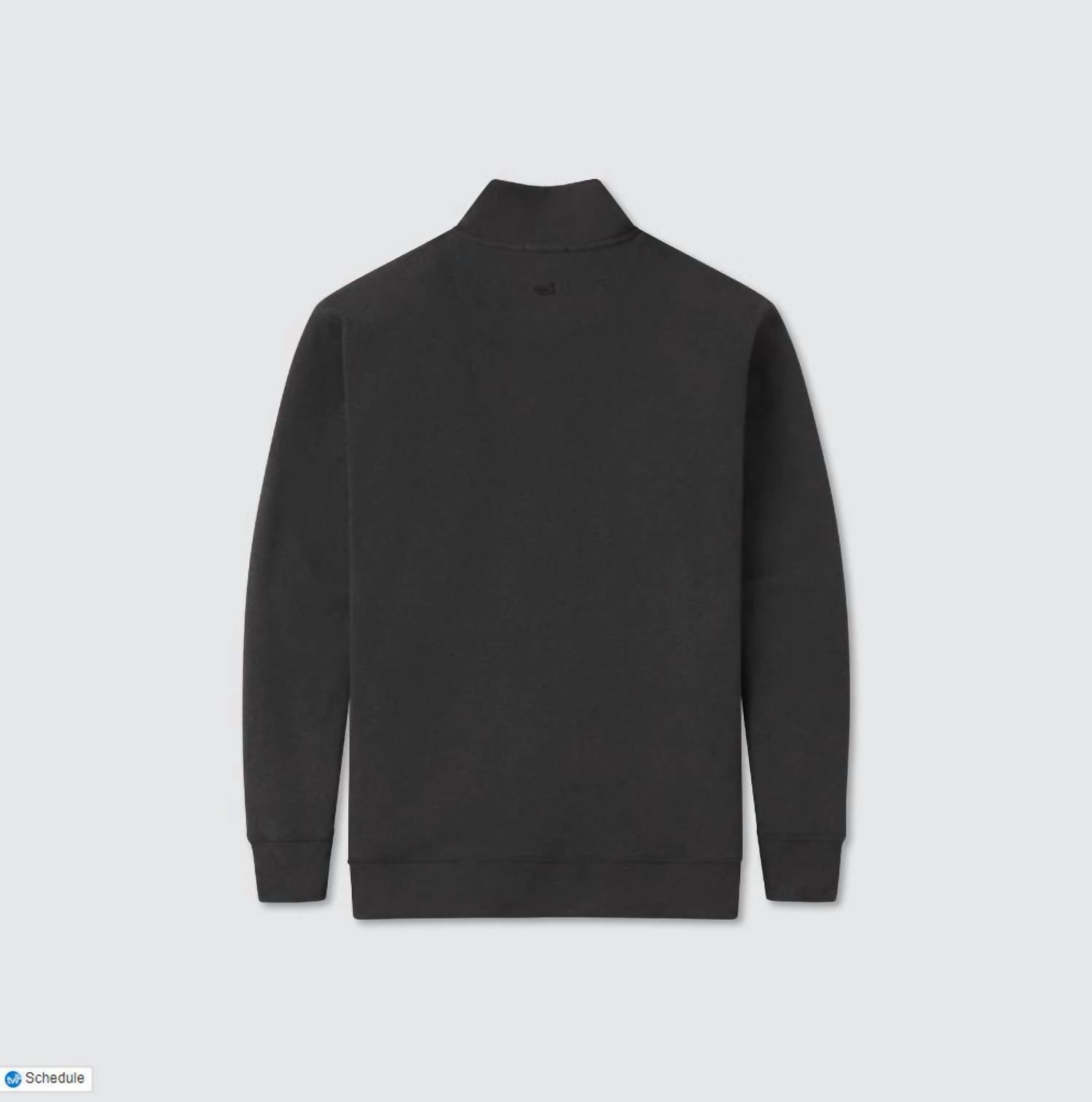 Southern Marsh Men's Aurora Comfort Pullover in charcoal gray - men's sweater - detail view
