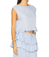 We Wore What - Boat Neck Ruffle Top