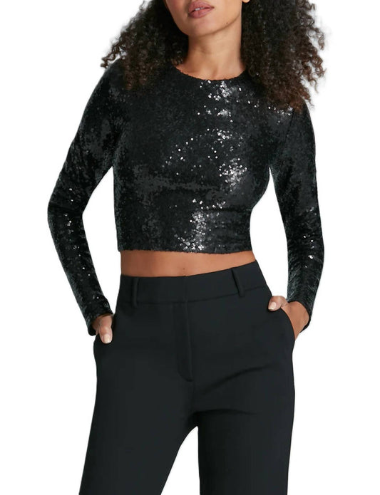 Commando - Sequin Long Sleeve Crewneck Crop Top